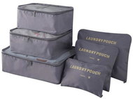 Verk 01500 Utazótáska-rendszerező készlet, 6 darab, szürke - Packing Cubes