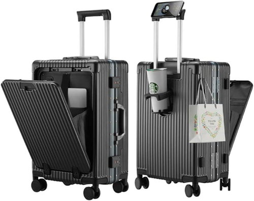 TravelSmart with USB port, TSA locks and drink holder, handheld black - Suitcase - Main image