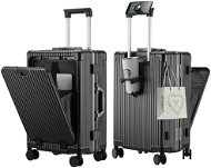 SENZANAKUPY TravelSmart s USB portem, TSA zámky a držákem na pití, příruční černý - Cestovní kufr