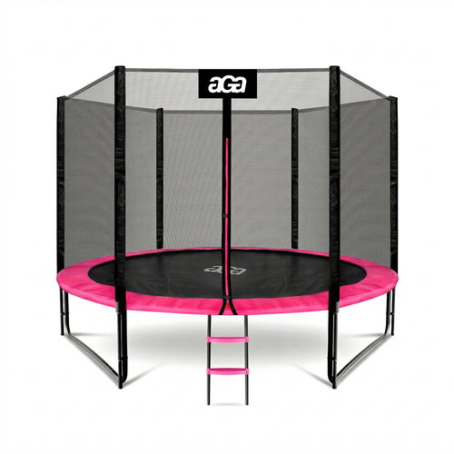 Aga SPORT PRO Trampoline 305 cm pink + protective net + ladder - Trampoline - Main image