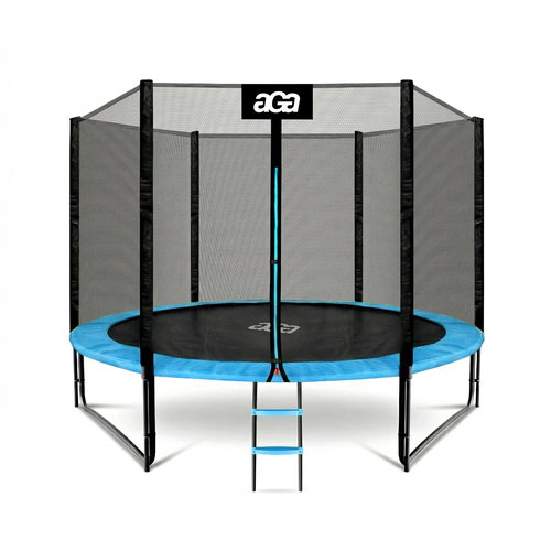 Aga SPORT PRO Trampoline 305 cm light blue + protective net + ladder - Trampoline - Main image