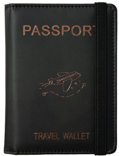 Kufryplus Passport and card holder with RFID protection WGK01 black - Document Holder - Main image