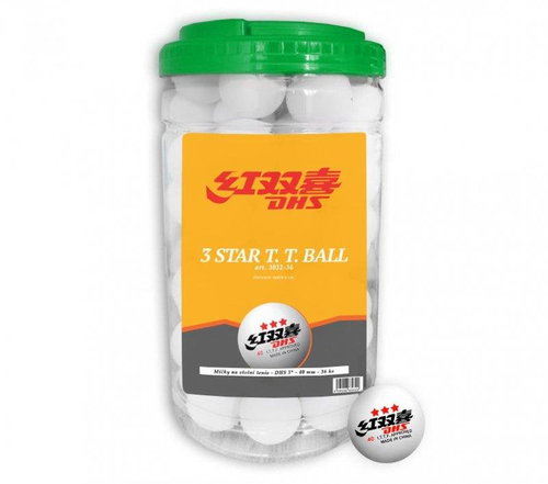 DHS 3*** 36 pcs celluloid white - Table Tennis Balls - Main image