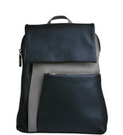 Estelle Women's leather backpack ET-0145 black/taupe - City Backpack