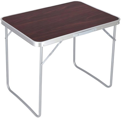 Verk 14468 Folding hiking table 80 × 60 × 70 cm brown - Camping Table - Main image