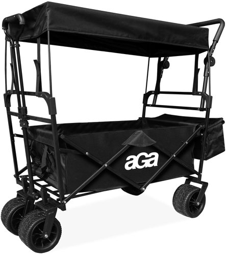 Aga Folding trolley with canopy MR4612 black - Collapsible Cart - Main image