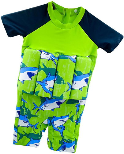 Excellent Dětské plavky s plováky zelené vel. 104 - Žraločci - Kids’ Swimwear - Main image