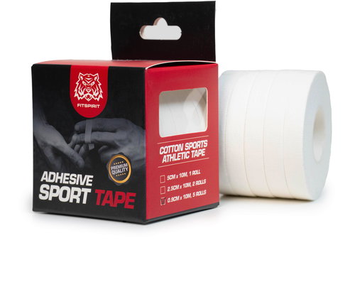 Fitspirit Premium sports adhesive tape 0.9 cm × 10 m, white - Tape - Main image