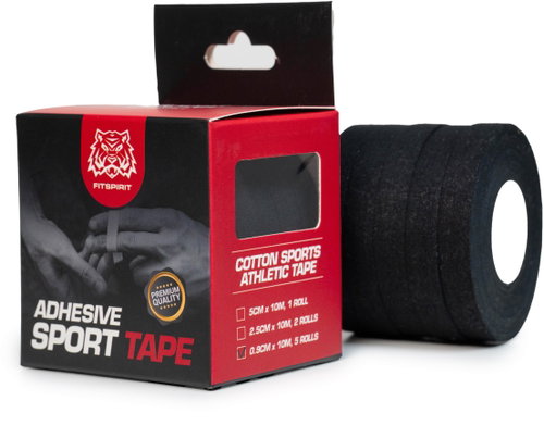 Fitspirit Premium sports adhesive tape 0.9 cm × 10 m, black - Tape - Main image