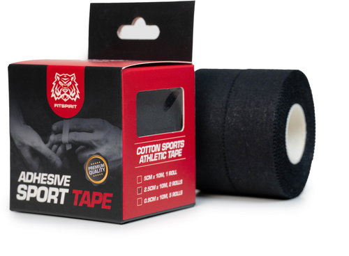 Fitspirit Premium sports adhesive tape 2.5 cm × 10 m, black - Tape - Main image