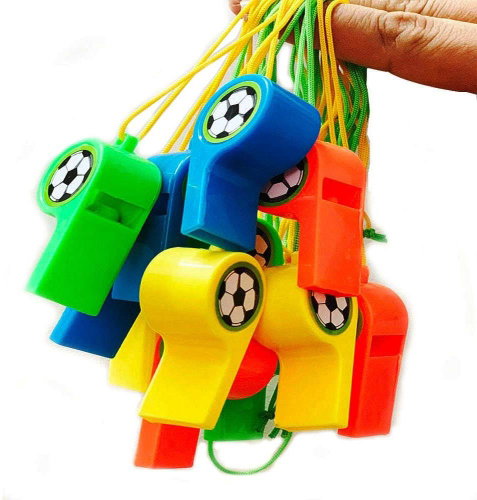 Football whistle with lanyard, 12 pcs - Whistle  - Main image
