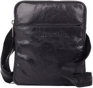 Segali Pánská taška přes rameno kožená 9091, černá - Shoulder Bag