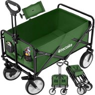 tectake Skládací ruční vozík Leon s brzdami, nosnost 80 kg zelený - Vozík