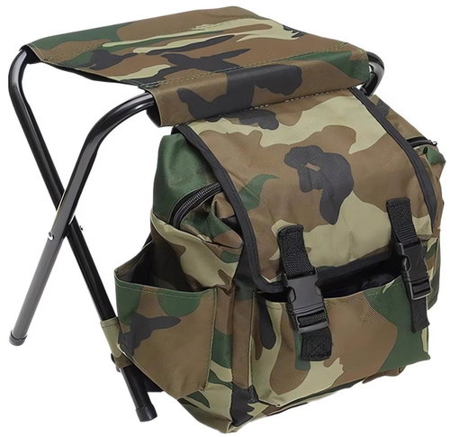 Pronett XJ5281 Skládací kempingová stolička s batohem 3v1 maskáč - Folding Stool - Main image