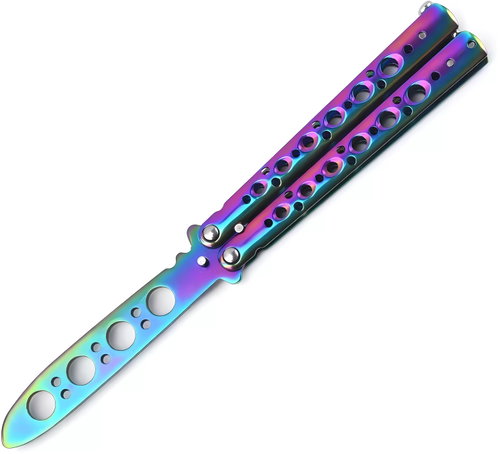 Pronett XJ5076 Bow tie training knife neon - Butterfly Knife - Main image