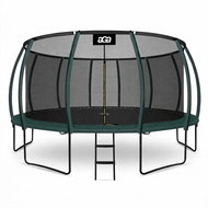 Aga Sport Exclusive Trampoline 500 cm dark green + protective net + ladder - Trampoline