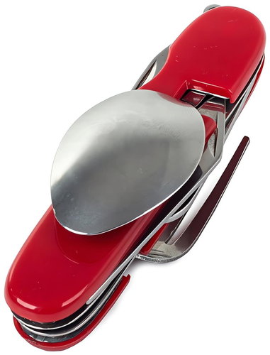 Verk 14203 Multifunctional two-piece cutlery 4 in 1 red - Multitool  - Main image