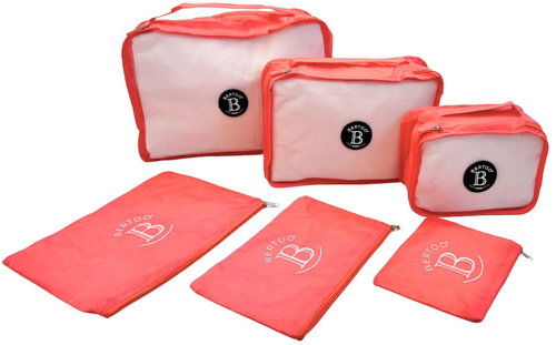 Bertoo Travel suitcase organizers set of 6 red - Packing Cubes - Main image