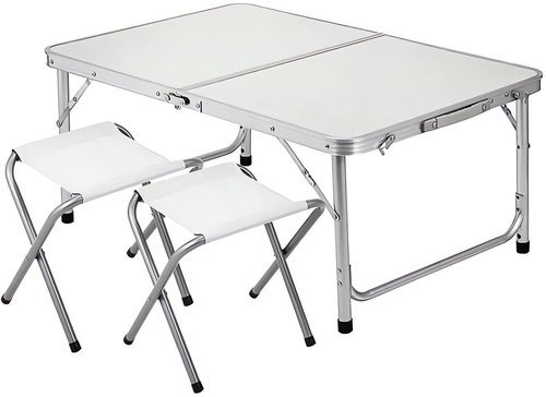 Foxter 1079 ALU folding camping table + 2 × chairs - Camping Table - Main image