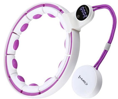 HMS HHM17 Masážní hula hoop se závažím, magnety a počítadlem, bílá a fialová - Hula Hoop - Main image
