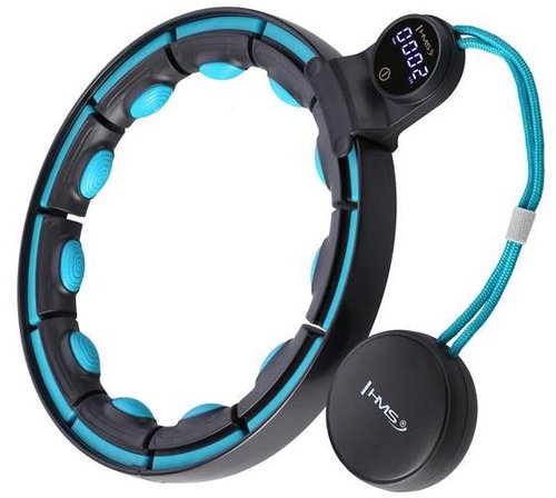 HMS HHM17 Masážní hula hoop se závažím, magnety a počítadlem, černá a mátová - Hula Hoop - Main image