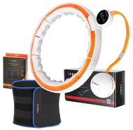 HMS Sada masážní hula hoop se závažím HHM21 a zeštíhlujícího pásu BR1313 bílá / oranžová - Hula Hoop