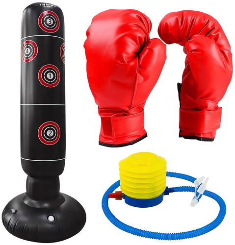 Pronett XJ5099 Inflatable boxing bag with gloves - Punching Bag - Main image
