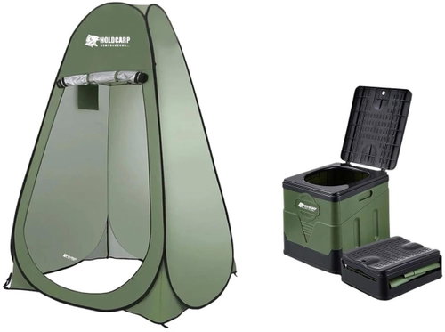 Holdcarp Portable Toilet & Hygiene Tent Set Portable Toi + Toilet & Shower Tent - Chemical Toilet - Main image