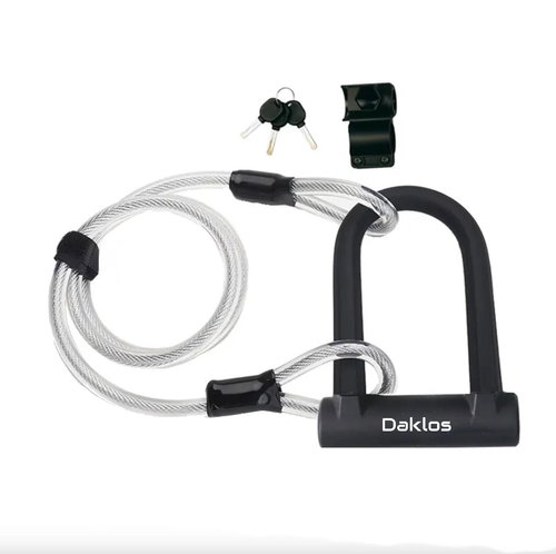 Daklos Ulock Very durable bike lock black + steel cable silver - Bike Lock - Main image