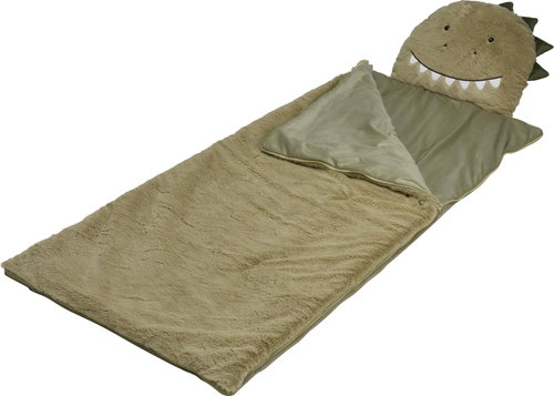 H&L Sleeping bag for children Dino 160 × 64 cm, green - Sleeping Bag - Main image