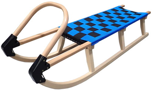KUBIsport Sled 125 cm, wooden, blue - Sledge - Main image