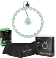 HMS Sada zelené masážní hula hoop obruče HHM14 a bederního pásu BR163 Plus size - Hula Hoop