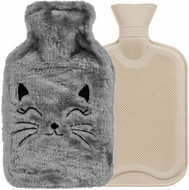 Ruhhy 24535 Warming bottle with fleece wrap 1,8 l, grey - Heat Pad