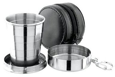 Alum Foldable stainless steel shot with sleeve and carabiner - Glass - Main image