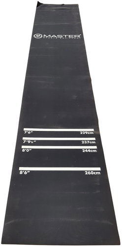 MASTER Carpet for darts with distances, black and white - Carpet - Main image
