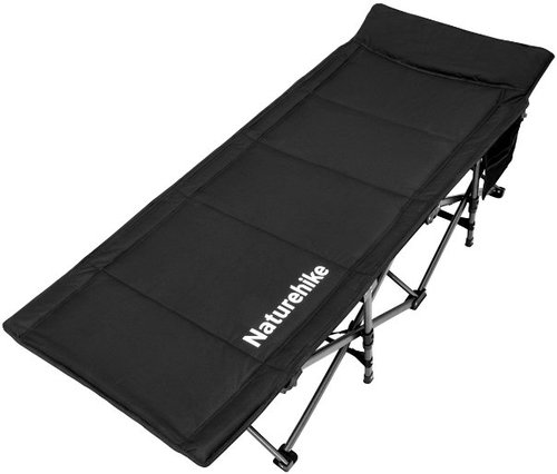 Naturehike Folding padded bed WS10 7300 g, black - Camping Lounge Chair - Main image