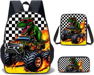 Excellent School set 3 pcs - Green Dinosaur - School Backpack