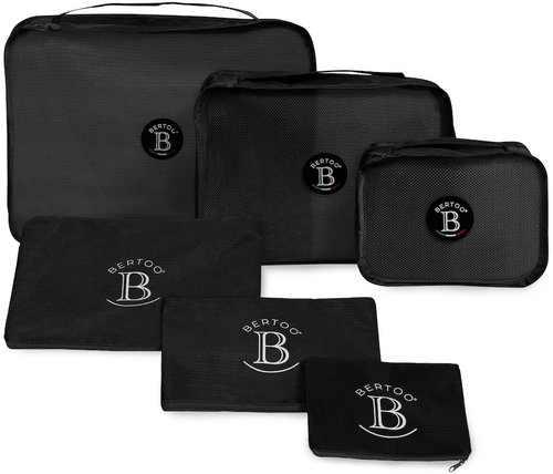 BERTOO Travel suitcase organizers set of 6, black - Packing Cubes - Main image
