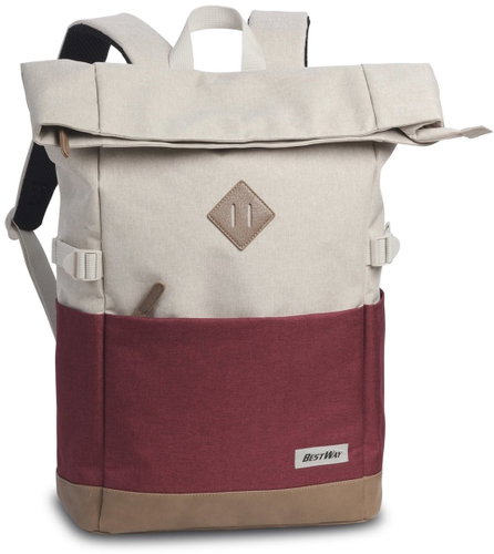 Bestway Bags Backpack Rolltop Two Tone White/Wine Red - Backpack - Main image
