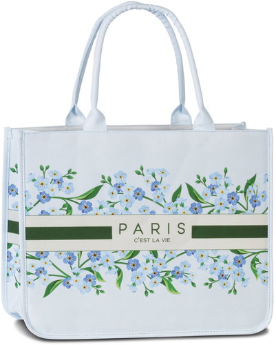 Fabrizio Bag Beach Bag Paris Dove Blue/Olive Green - Shopping Bag - Main image