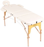 ModernHome BM3524 Dřevěné masážní lehátko, skládací, 3 segmenty, 250 kg, 185 cm, béžové - Massage Table