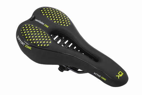 Verk 14507 Sport bicycle saddle, black and yellow - Saddle - Main image
