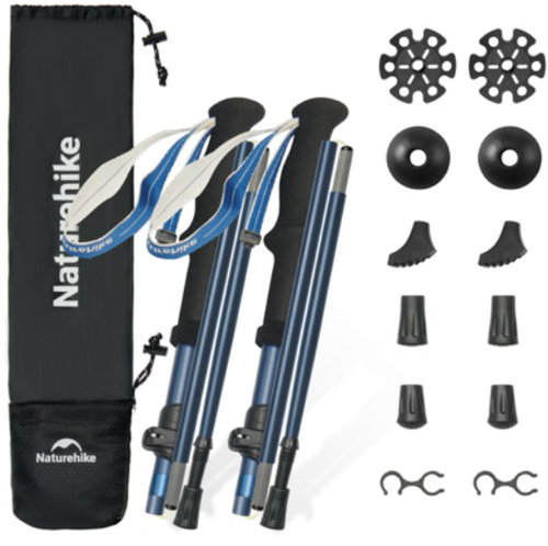 Naturehike Aluminium folding sticks Gale pair, blue - Trekking Poles - Main image