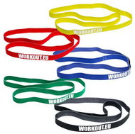 WORKOUT Convenient set of long textile resistive textile rubbers, 5 pcs - Chest Expander