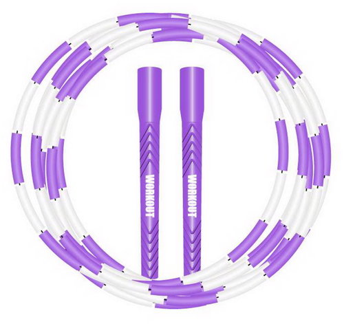 WORKOUT Bead jump rope, adjustable, purple - Skipping Rope - Main image