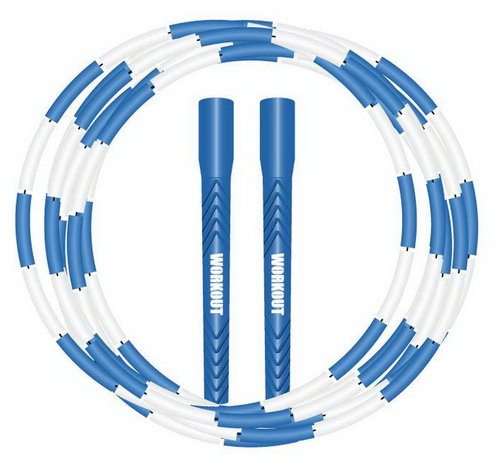 WORKOUT Bead jump rope, adjustable, blue - Skipping Rope - Main image