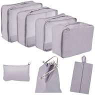 KIK KX4110 Cestovní organizér do kufru 7 ks, šedý - Packing Cubes