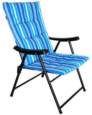 Verk 14644 Folding hiking chair with padding, blue - Camping Armchair - Main image