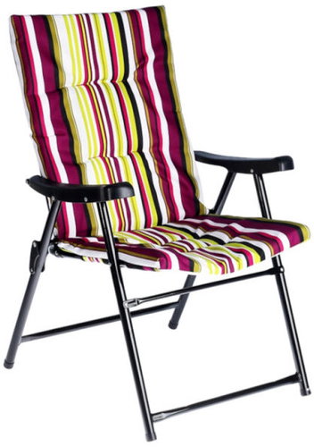 Verk 14644 Folding hiking chair with padding, striped, multicoloured - Camping Armchair - Main image