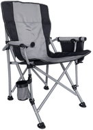 Verk 14654 Skládací rybářské křeslo s područkami a držákem na nápoje, šedé - Fishing Chair